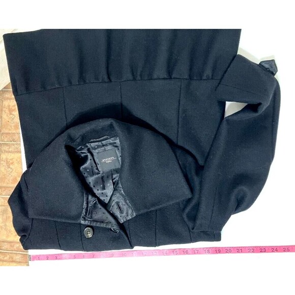 Max Mara Weekend Black Virgin Wool Coat Women's 10 Double Breast Peacoat Ukraine - Picture 10 of 14